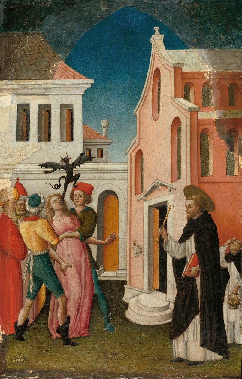 Svatý Petr mučedník vymítající ženu posedlou ďáblem, 144555. od Antonio Vivarini