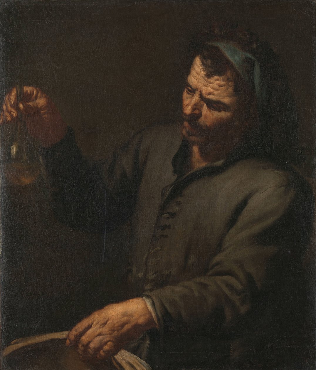 Muž s močovou lahví v ruce od Antonio Zanchi (attributed to)