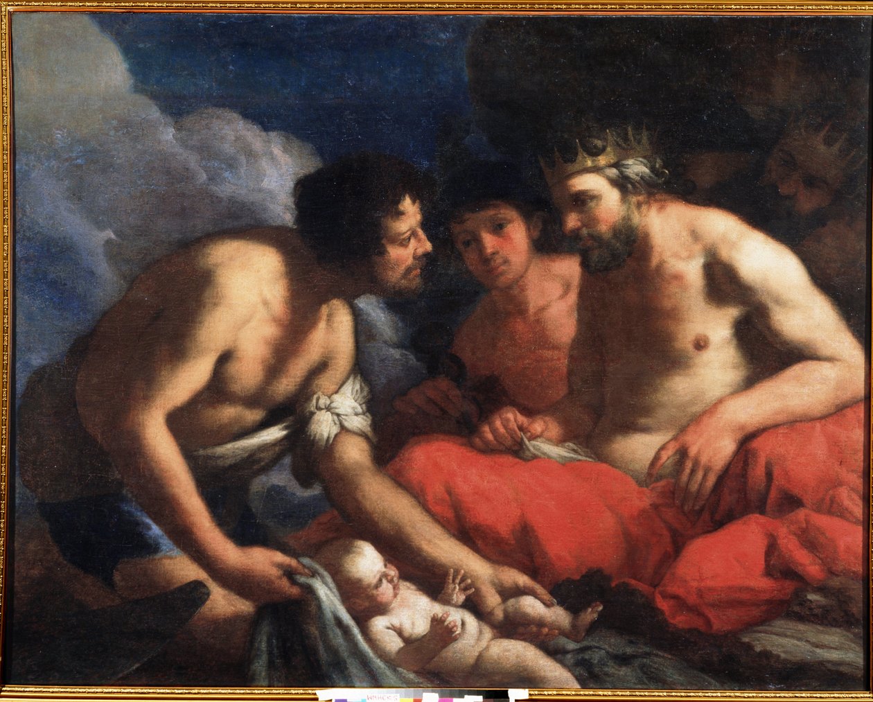 Palamedes a Odysseus s Telemachem (?) dítětem (Palamedes a Odysseus). Obraz Antonia Zanchiho (1631-1722). Olej na plátně od Antonio Zanchi