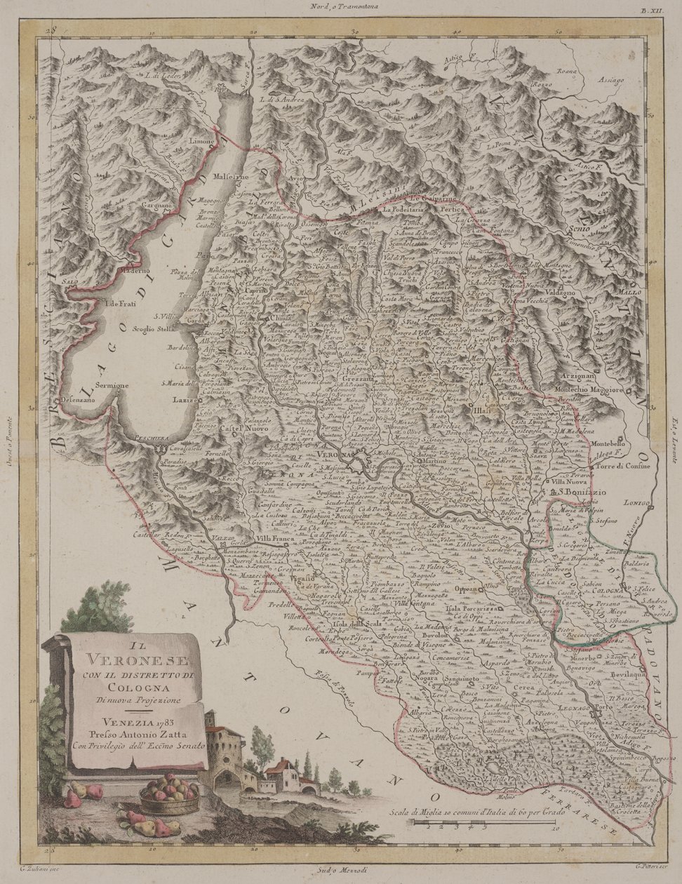 Region Verona s okresem Kolín nad Rýnem, 1783 od Antonio Zatta