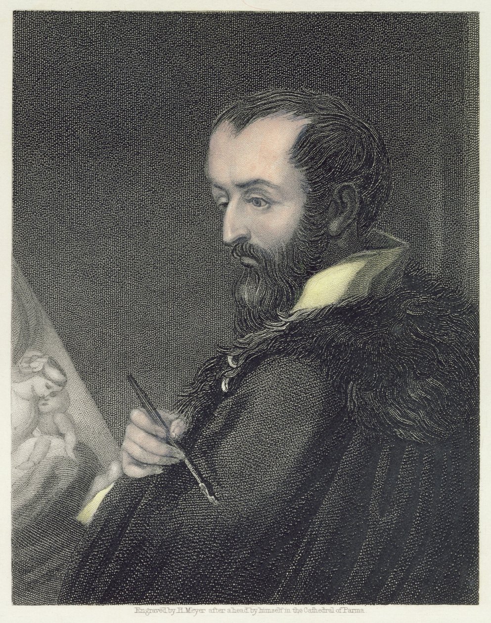 Autoportrét, vyryl Henry Meyer (1782-1847) pub. od Williama Mackenzieho od Antonio da Correggio
