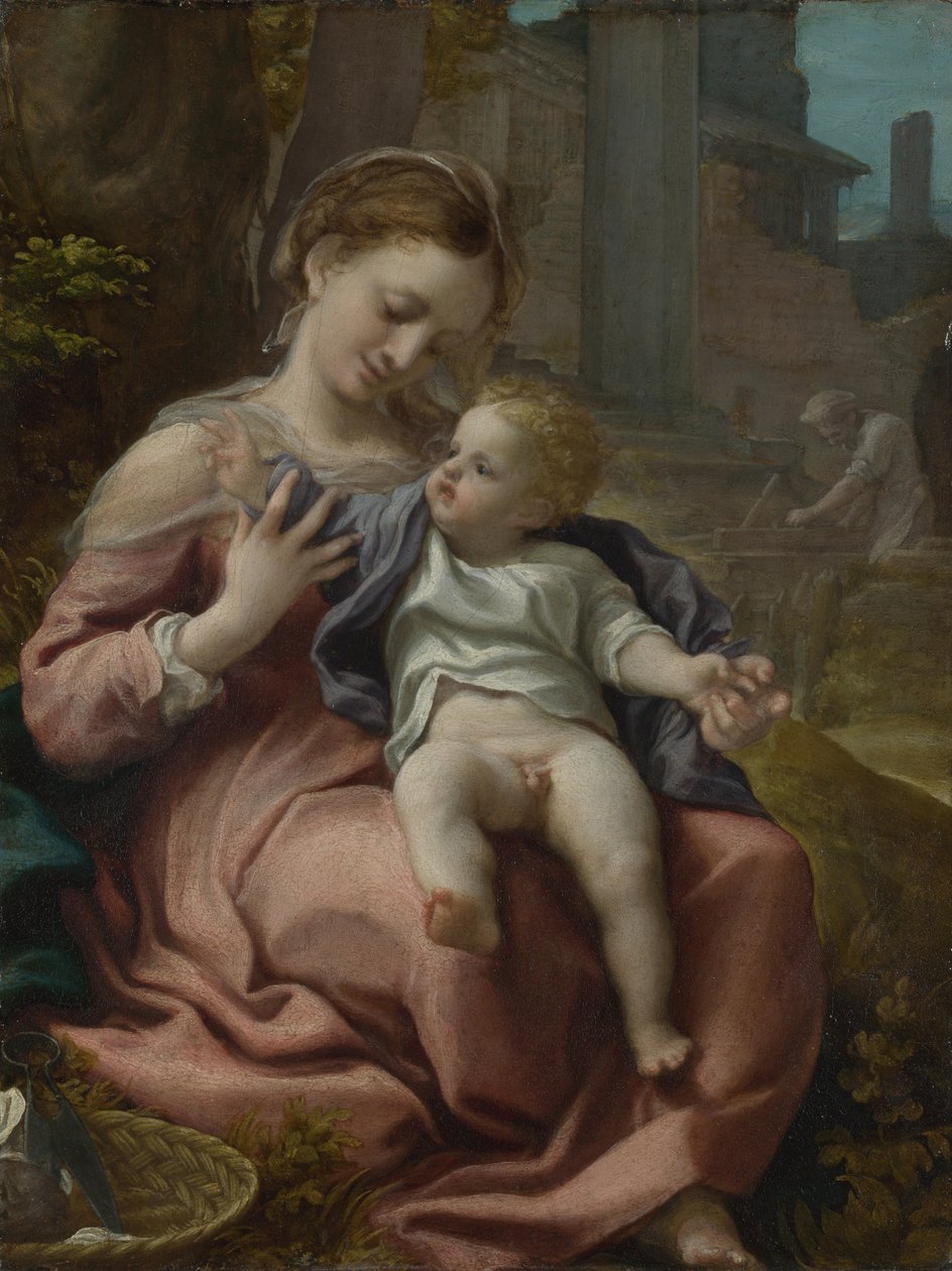 Košíková Madona, asi 1524 od Antonio da Correggio