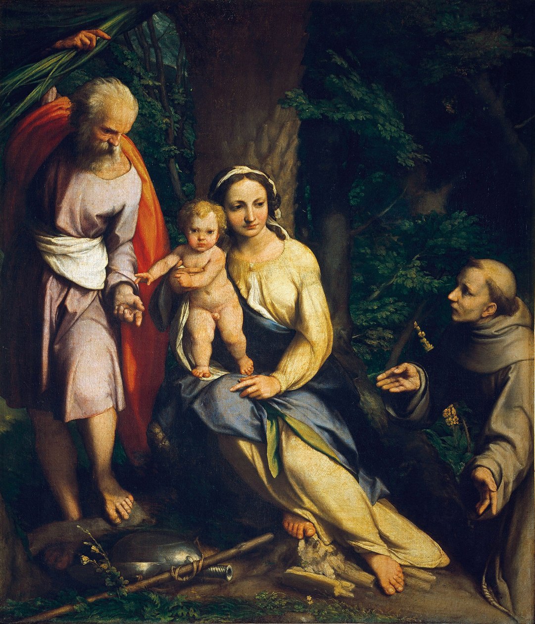 Zbytek na útěku do Egypta od Antonio da Correggio