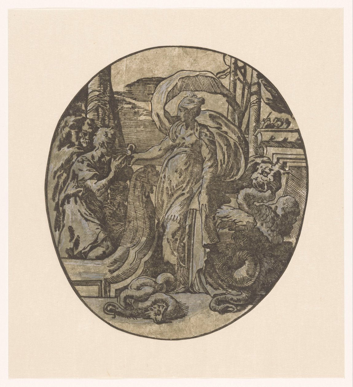 Odysseus na ostrově Circe od Antonio da Trento (possibly)