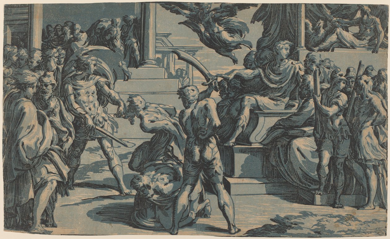 Umučení svatých Petra a Pavla od Antonio da Trento, after Parmigianino