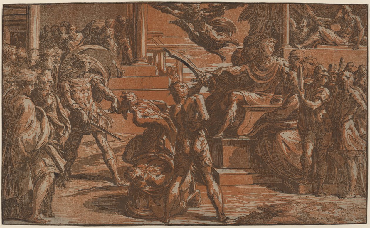Umučení dvou svatých od Antonio da Trento, after Parmigianino