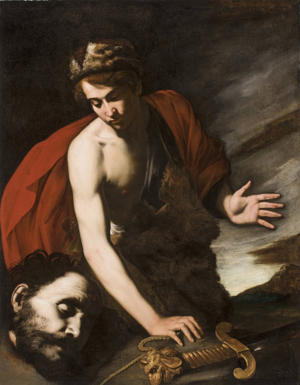 David s hlavou Goliáše, kolem 1642-43 (olej na plátně) od Antonio de Bellis
