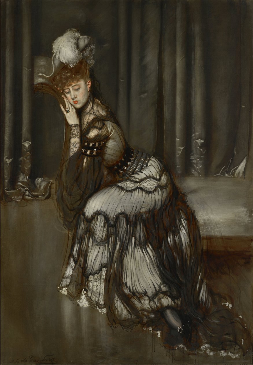 Obraz Portrét Madame Salvator od Antonia la Gandary (1861-1917) od Antonio de la Gandara