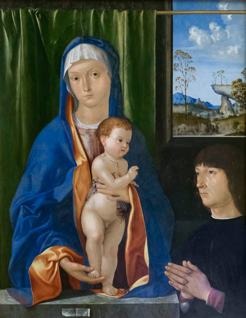 Panna Maria s dítětem a dárcem od Antonio known as lo Zingaro Solaro