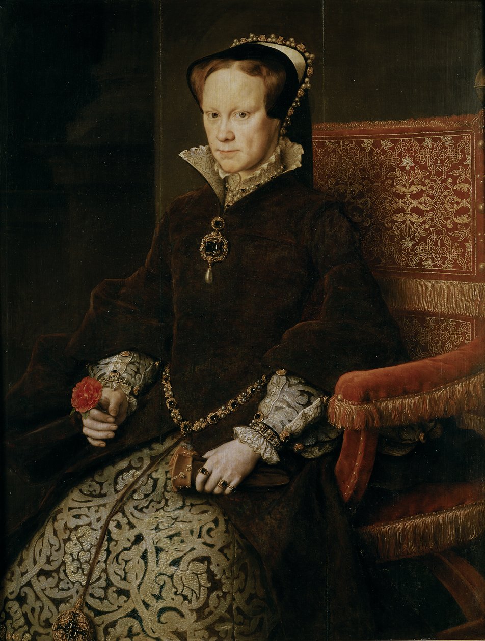 Královna Marie Tudorovna, anglická královna, druhá manželka Filipa II. od Antonis Mor