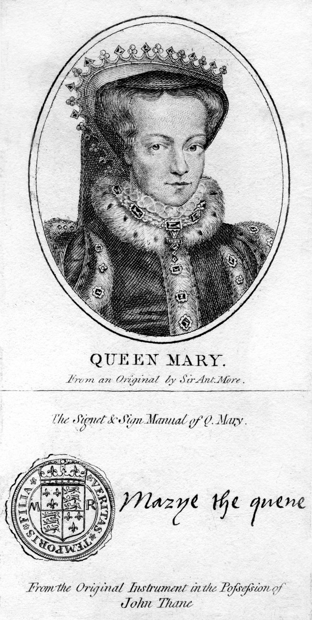 Anglická královna Marie I. od Antonis Mor