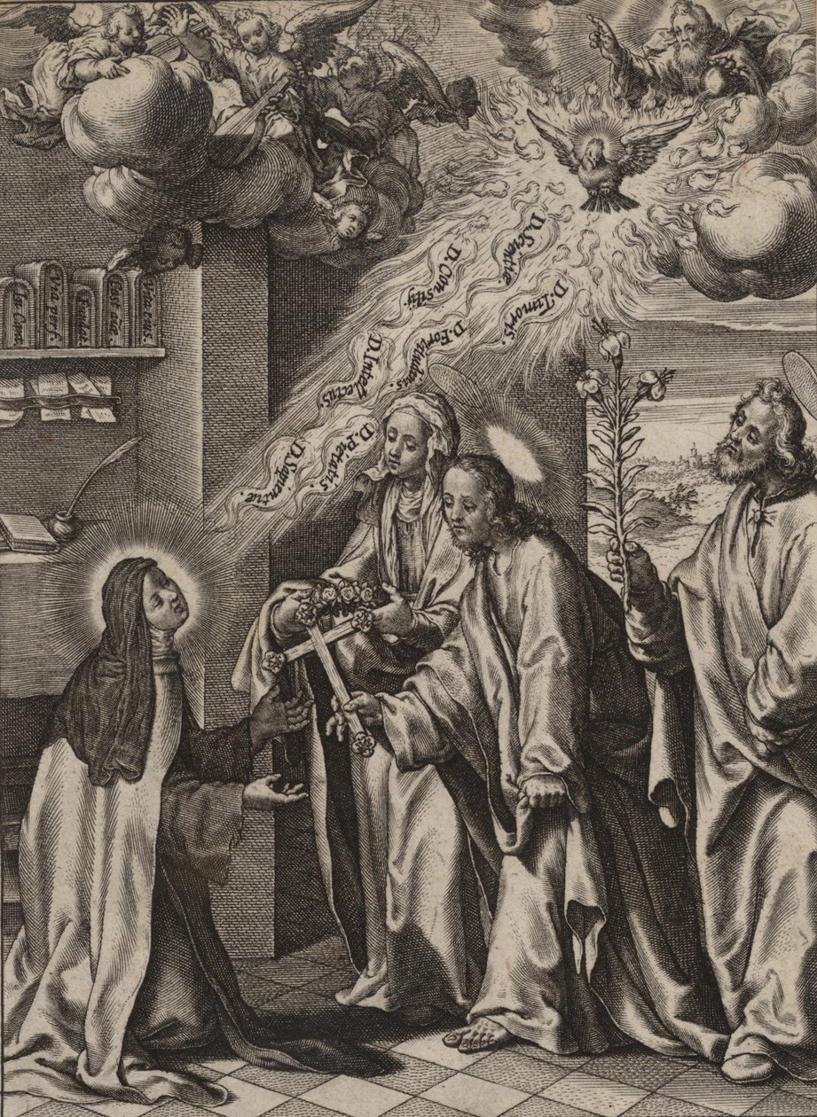 Vidění sv. Terezie, 1570-1604. od Antonius Wierix