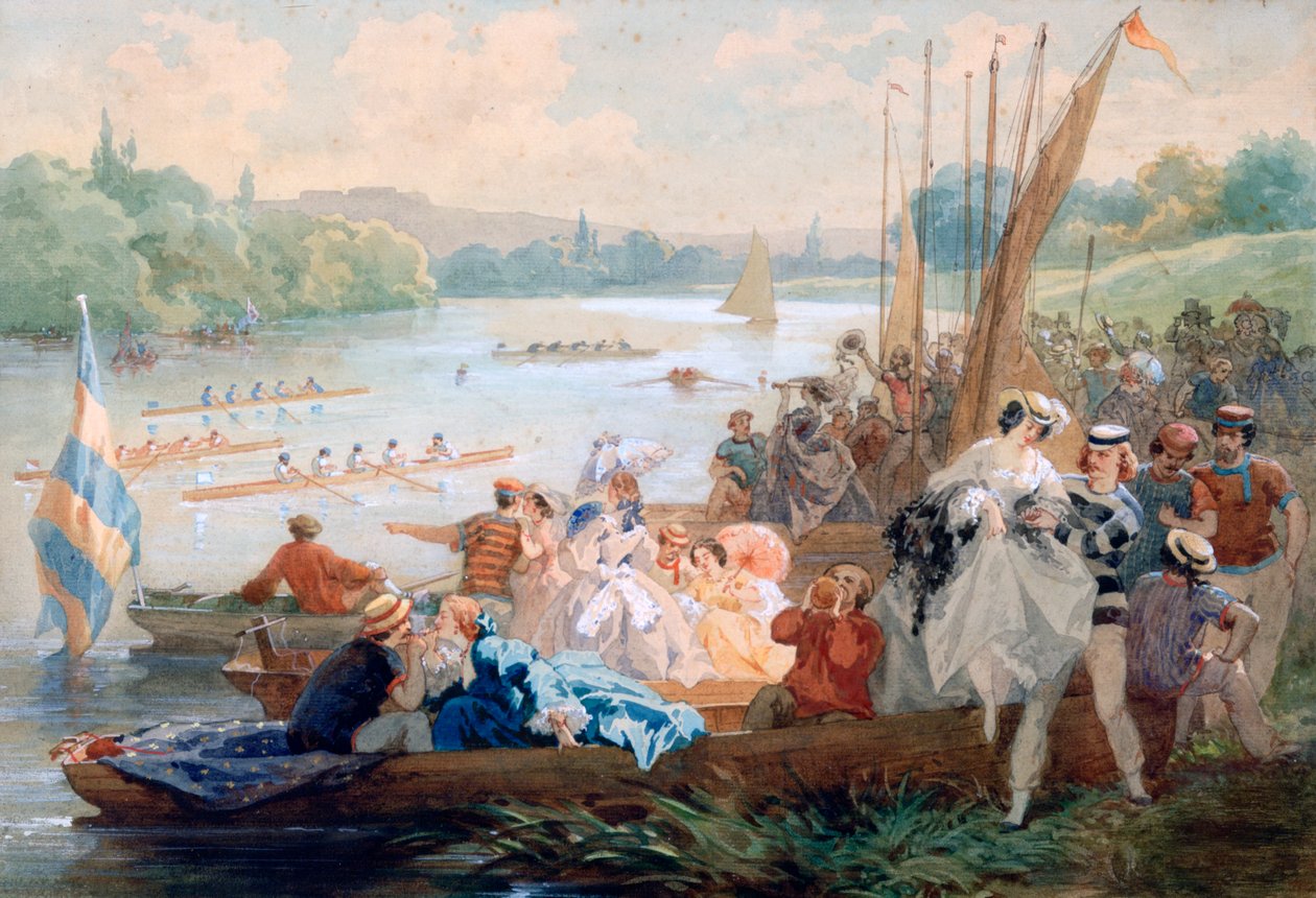 Regata v Asnieres během druhého císařství, c1868-1905 od Antony Paul Emile Morlon