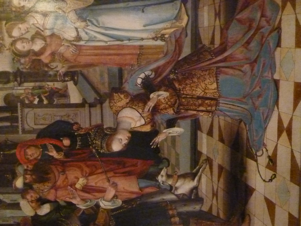 Esther a Ahasuerus; Adam a Eva od Antwerp School
