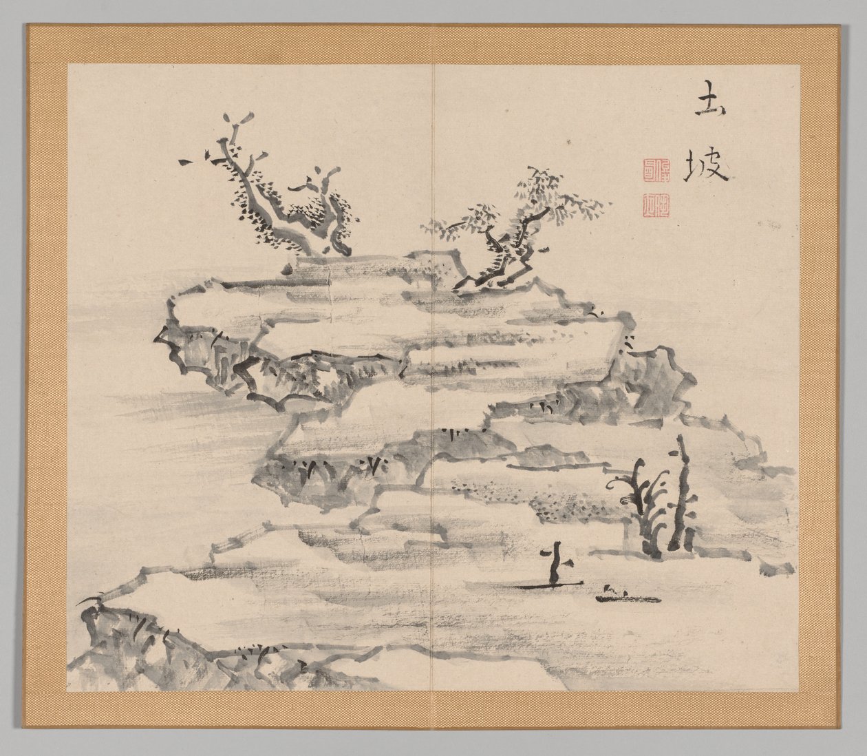 Dvojalbum krajinářských studií podle Ikeno Taiga, svazek 1 list 21, 18. století. od Aoki Shukuya
