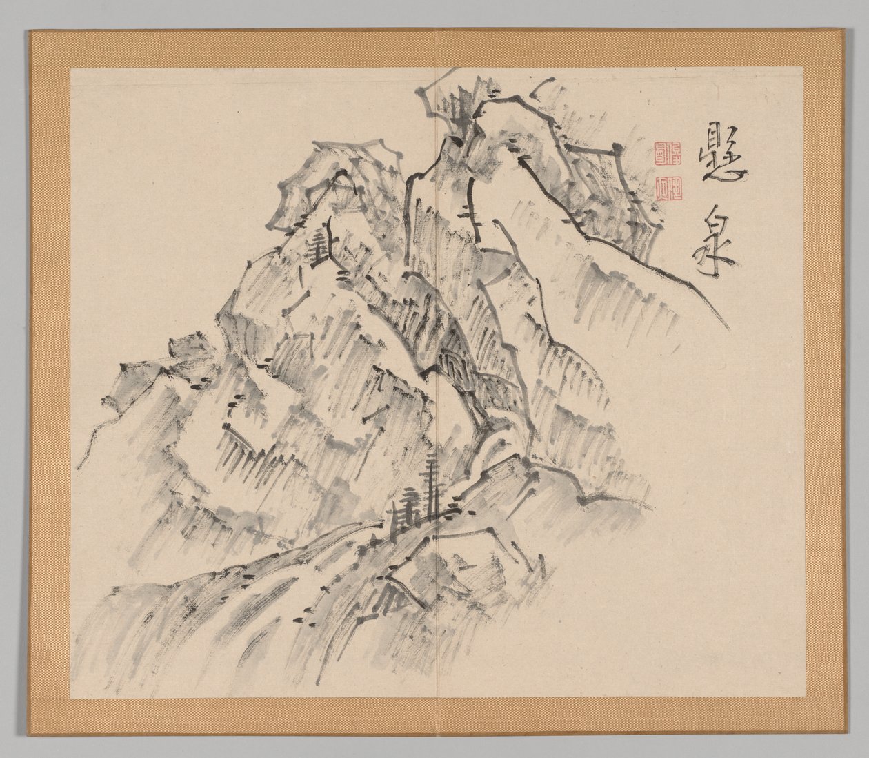 Dvojalbum krajinářských studií podle Ikeno Taiga, svazek 1 list 26, 18. století. od Aoki Shukuya