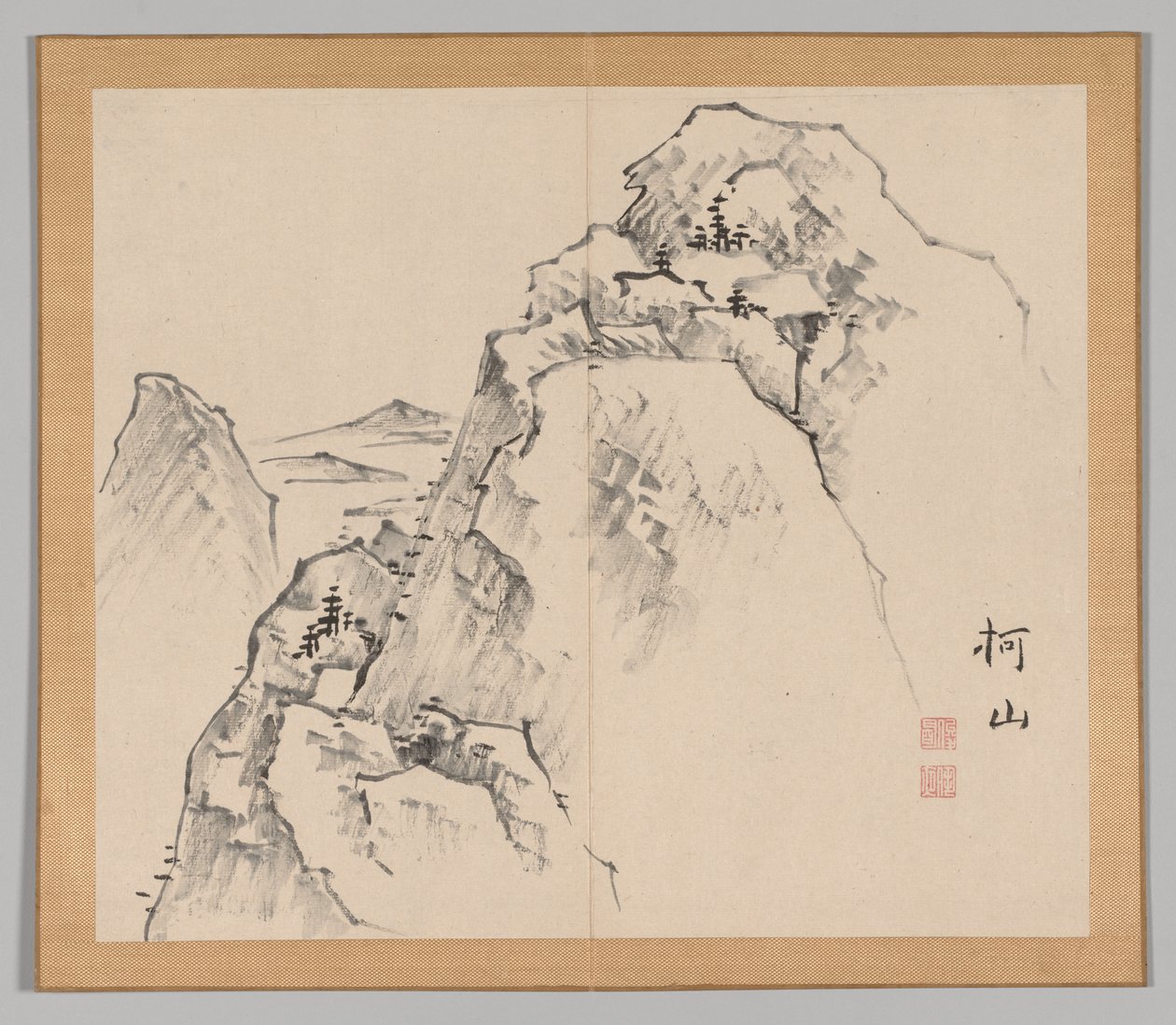 Dvojalbum krajinných studií podle Ikeno Taiga, svazek 1 list 27, 18. století. od Aoki Shukuya