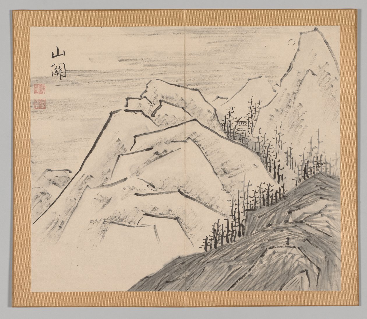 Dvojalbum krajinných studií podle Ikeno Taiga, svazek 1 list 29, 18. století. od Aoki Shukuya
