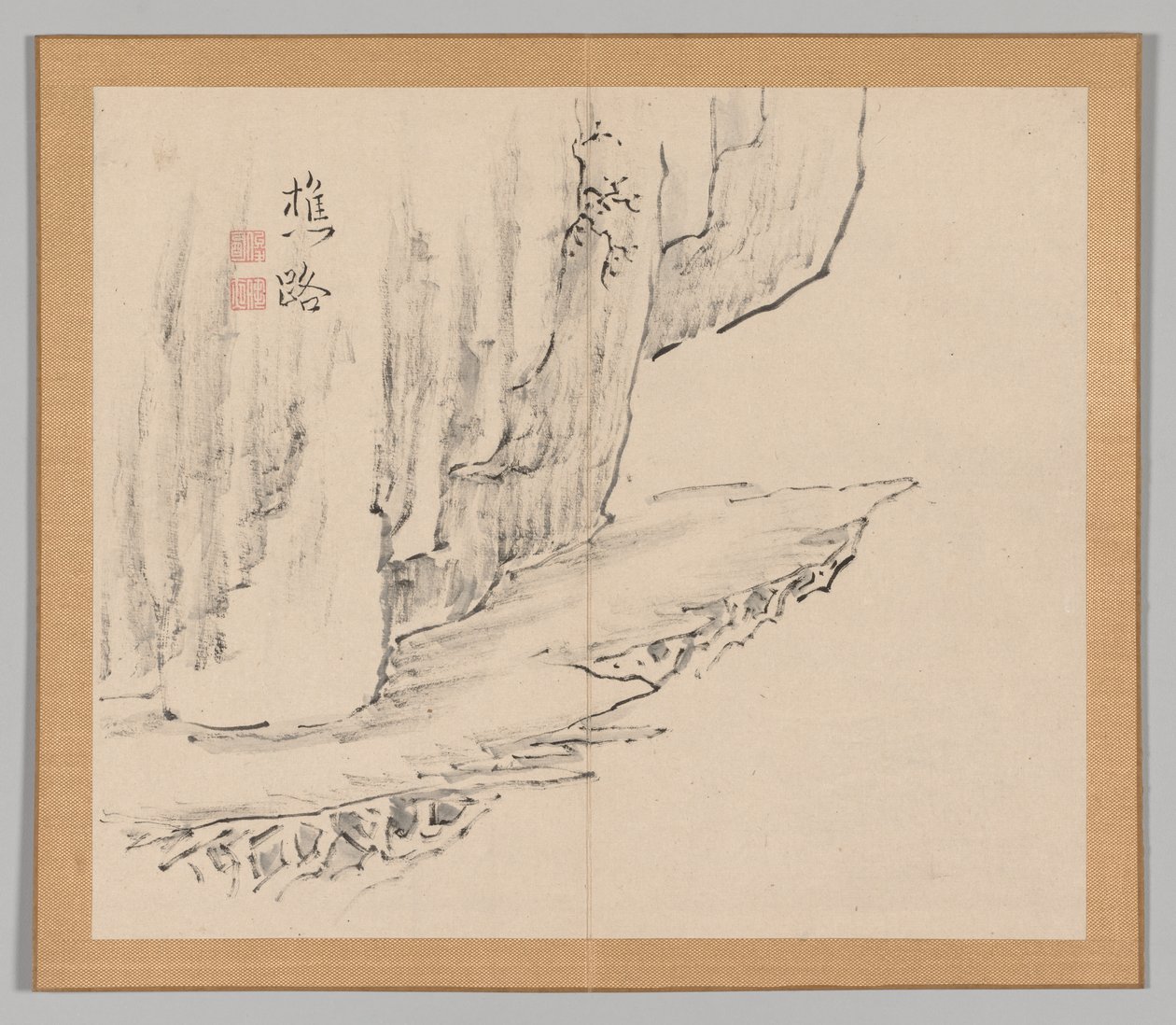 Dvojalbum krajinných studií podle Ikeno Taiga, svazek 1 list 31, 18. století. od Aoki Shukuya