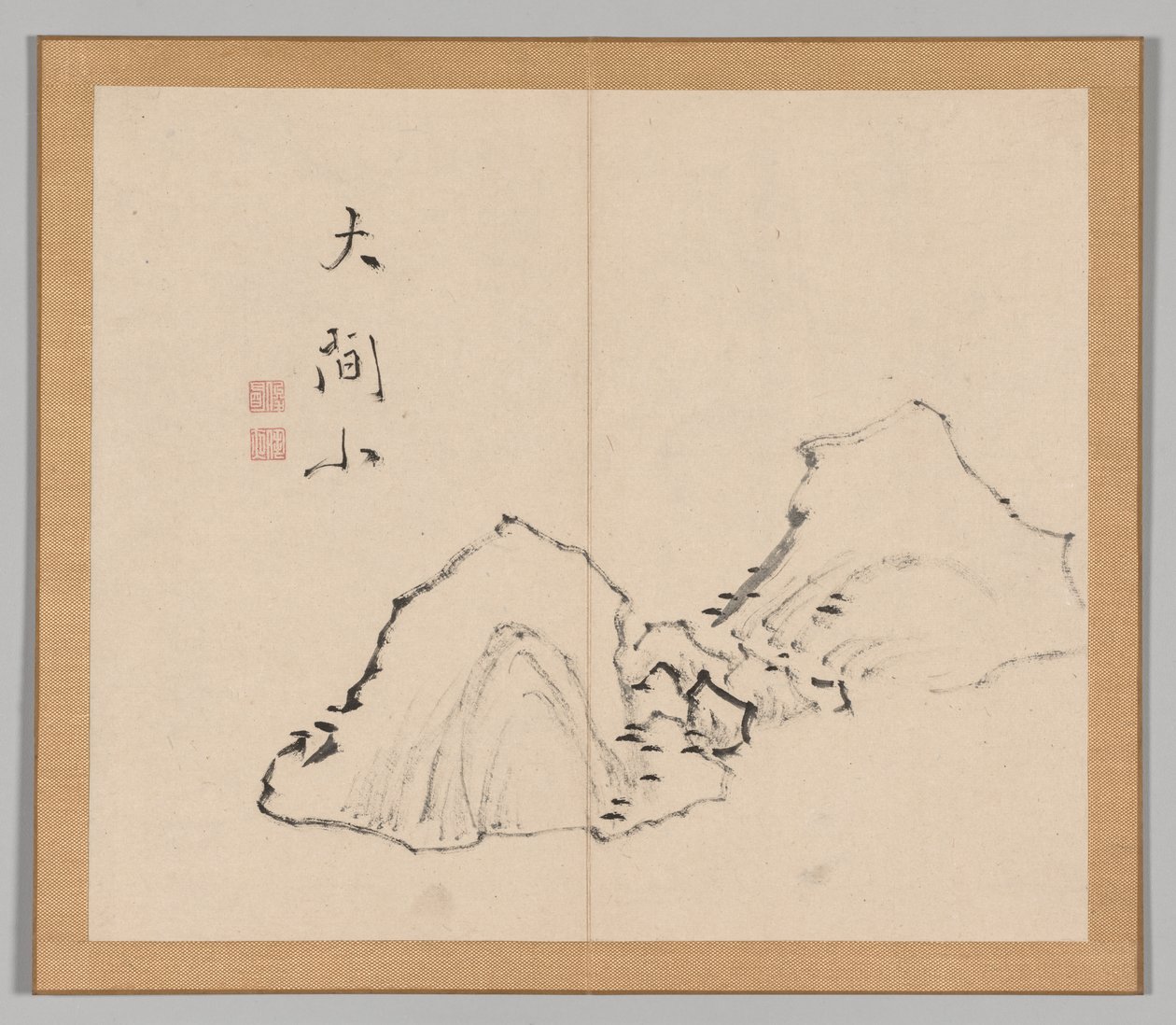 Dvojalbum krajinných studií podle Ikeno Taiga, svazek 1 list 6, 18. století. od Aoki Shukuya