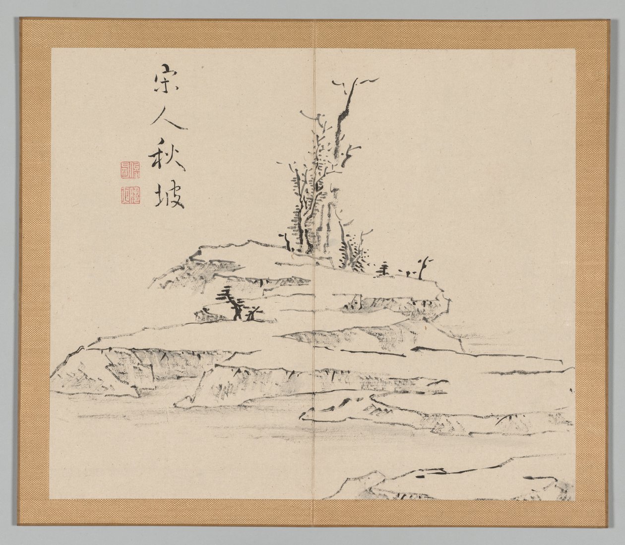 Dvojalbum krajinářských studií podle Ikeno Taiga, svazek 2 list 12, 18. století. od Aoki Shukuya