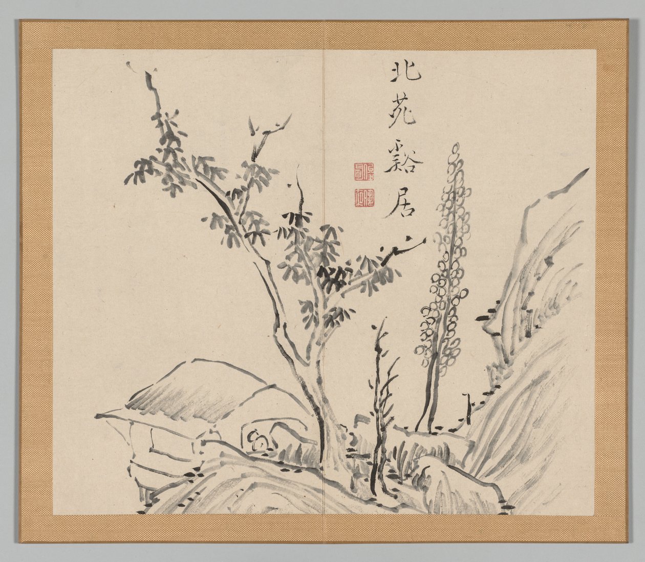 Dvojalbum krajinářských studií podle Ikeno Taiga, svazek 2 list 13, 18. století. od Aoki Shukuya