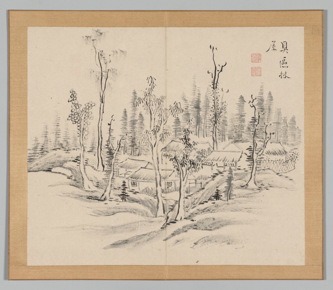 Dvojalbum krajinářských studií podle Ikeno Taiga, svazek 2 list 23, 18. století. od Aoki Shukuya