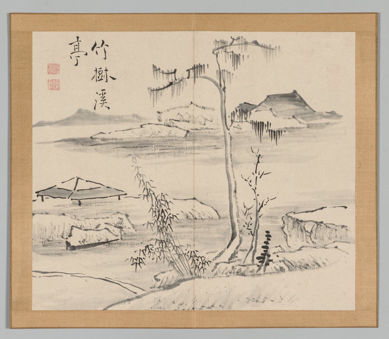 Dvojalbum krajinářských studií podle Ikeno Taiga, svazek 2 list 24, 18. století. od Aoki Shukuya