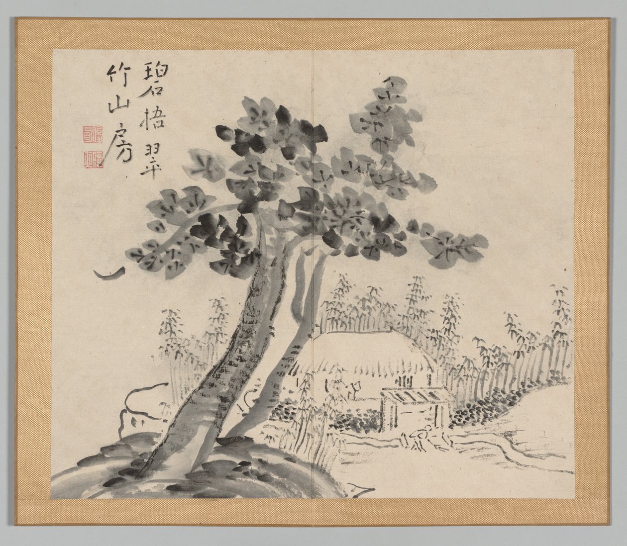 Dvojalbum krajinných studií podle Ikeno Taiga, svazek 2 list 32, 18. století. od Aoki Shukuya