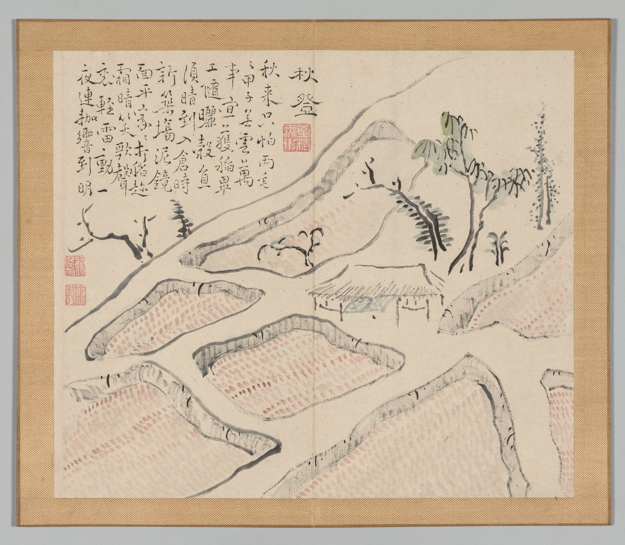 Dvojalbum krajinářských studií podle Ikeno Taiga, svazek 2 list 35, 18. století. od Aoki Shukuya