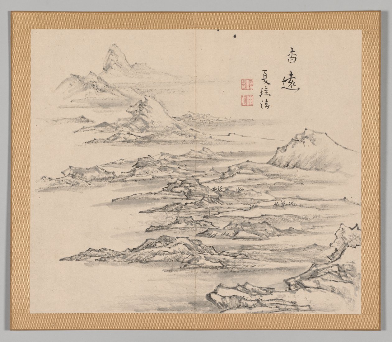 Dvojalbum krajinářských studií podle Ikeno Taiga, svazek 2 list 5, 18. století. od Aoki Shukuya