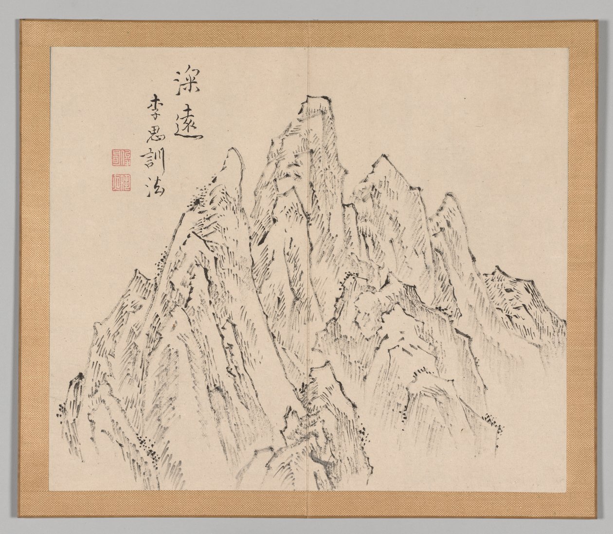 Dvojalbum krajinářských studií podle Ikeno Taiga, svazek 2 list 6, 18. století. od Aoki Shukuya