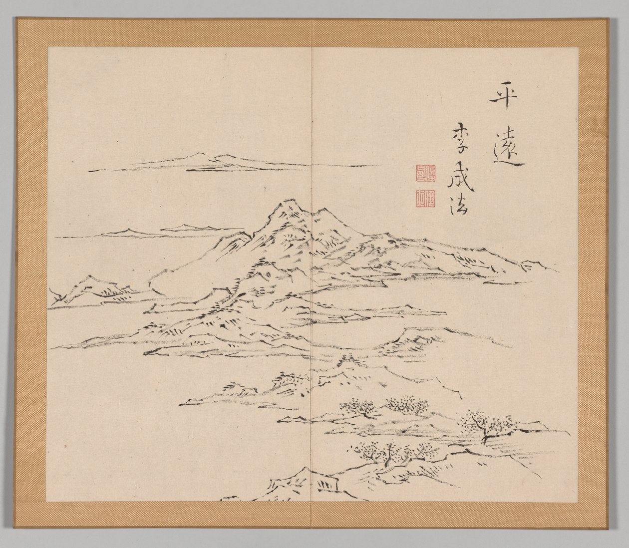 Dvojalbum krajinných studií podle Ikeno Taiga, svazek 2 list 8, 18. století. od Aoki Shukuya