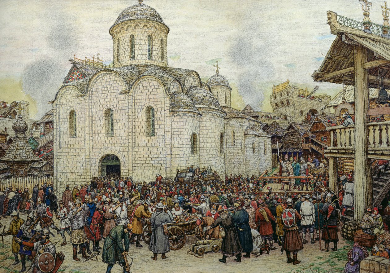 Obrana města, 1918 od Apollinari Mikhailovich Vasnetsov