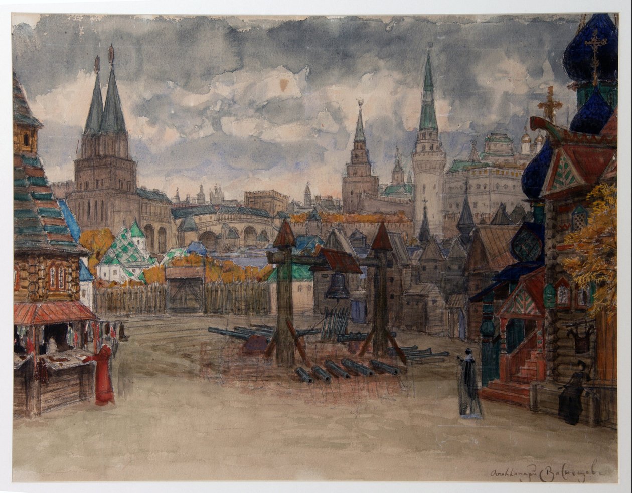 La place des strelets - Dekor pro operu "La Khovanchtchina"" od Modeste Moussorgského (1839-1881) - The Strelets