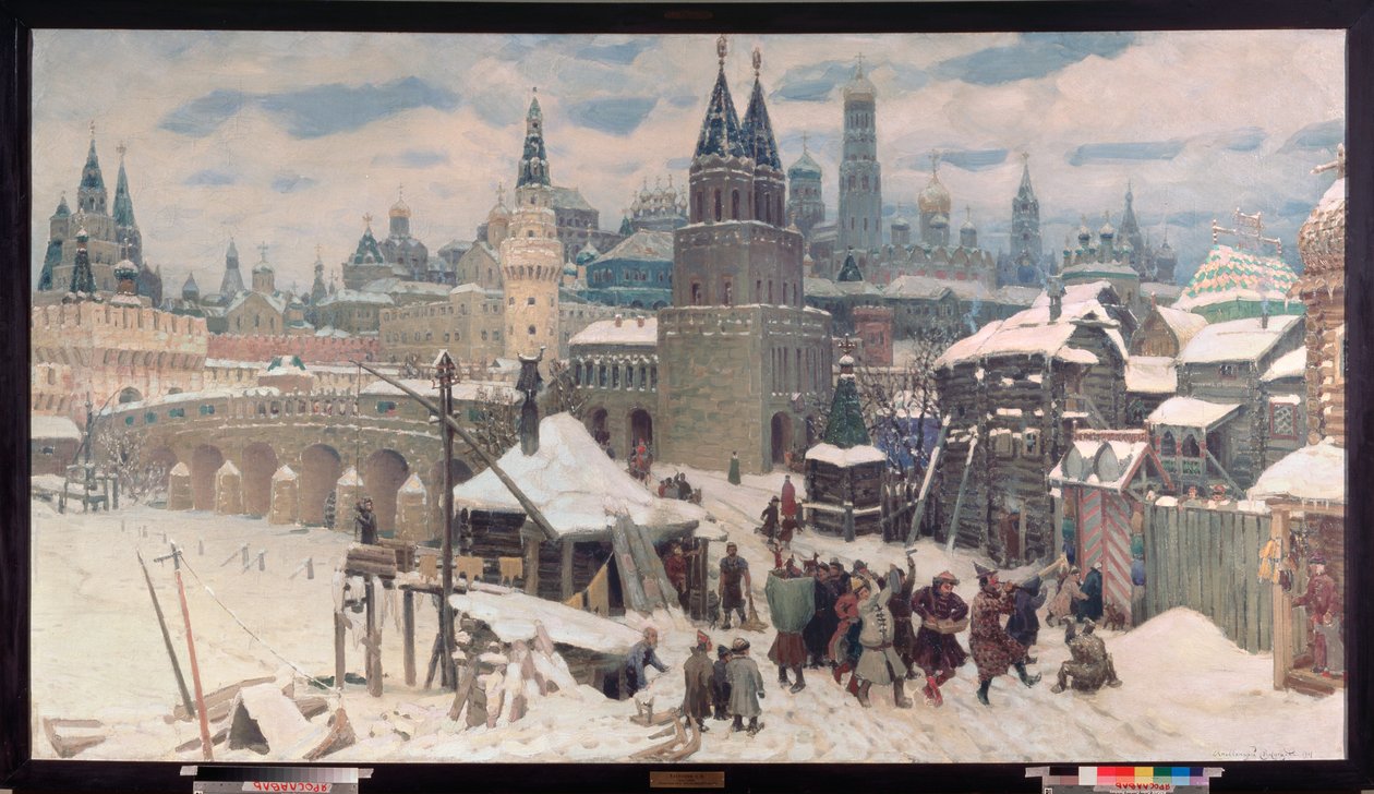 Moskva v 17. století, Most Všech svatých - obraz Appolinari Michajlovič Vasněcov (1856-1933), olej na plátně od Apollinari Mikhailovich Vasnetsov