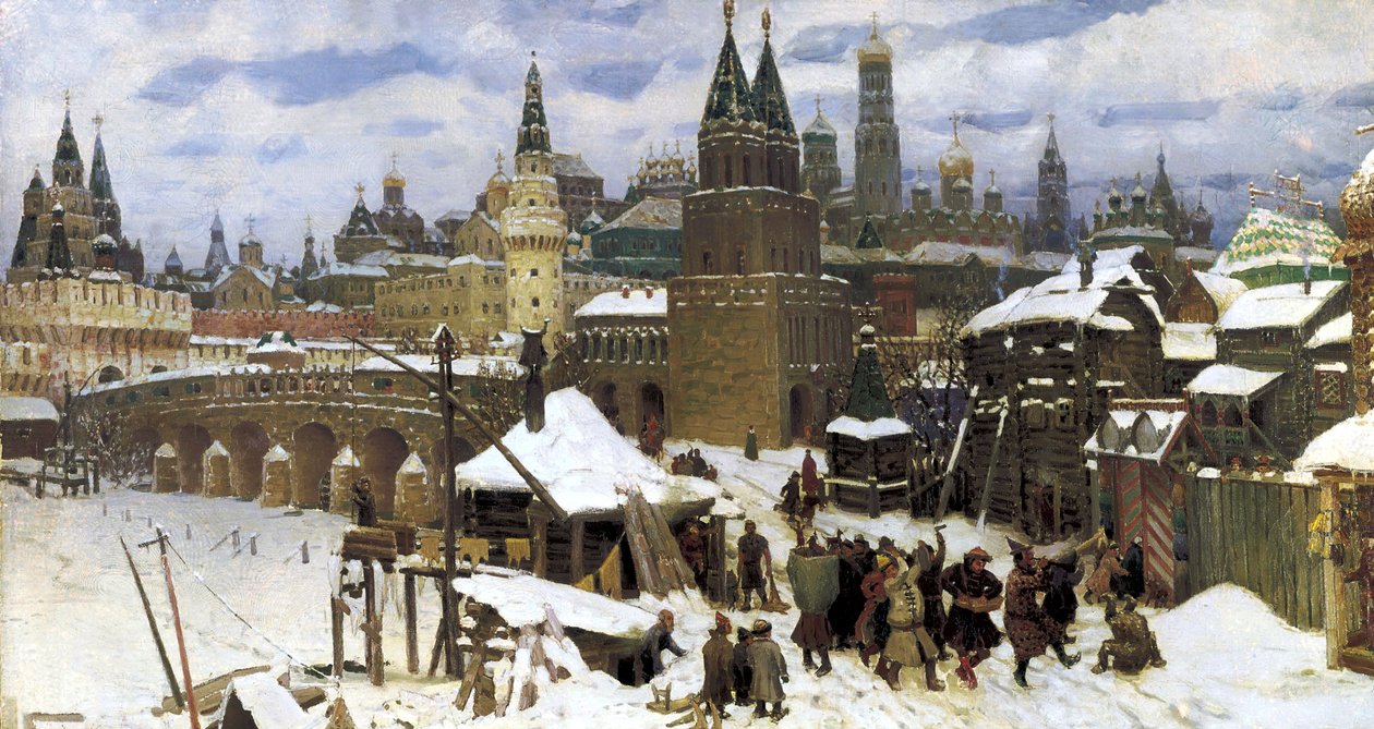Moskva v 17. století. Most všech svatých, 1901 od Apollinari Mikhailovich Vasnetsov