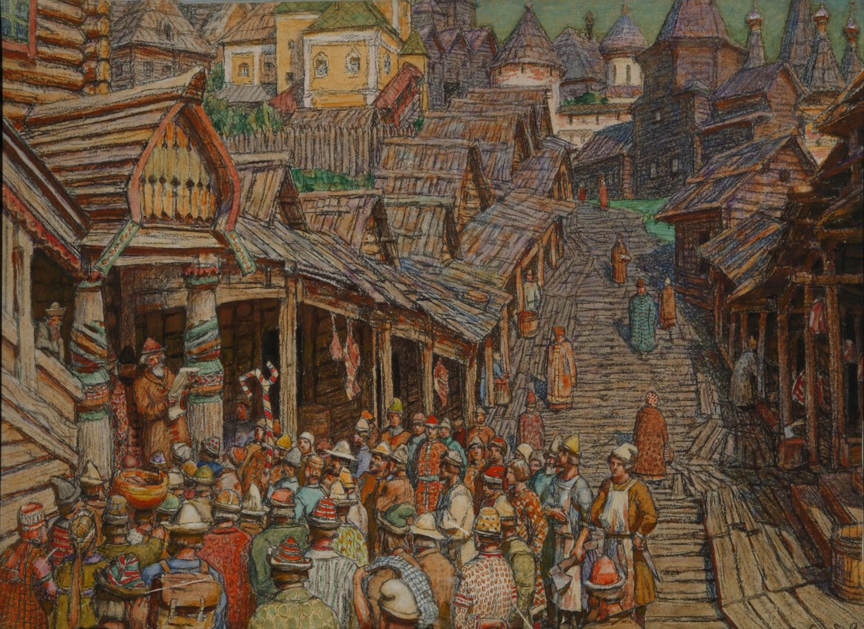Čtení ediktu od Apollinari Mikhailovich Vasnetsov