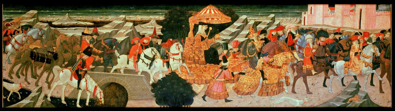 Triumfální průvod královny ze Sáby od Apollonio di Giovanni di Tommaso