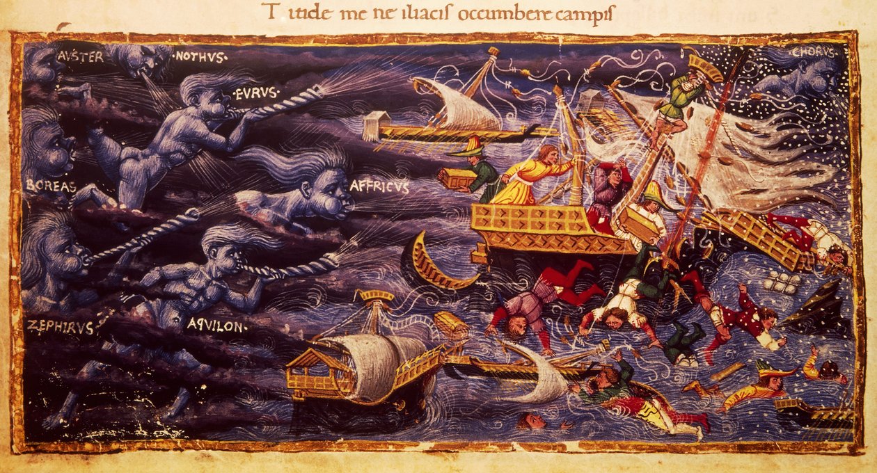 Vergiliánský rukopis s pasáží z Aeneid, od Apollonia di Giovanni (1415 nebo 1417-1465) od Apollonio di Giovanni di Tommaso