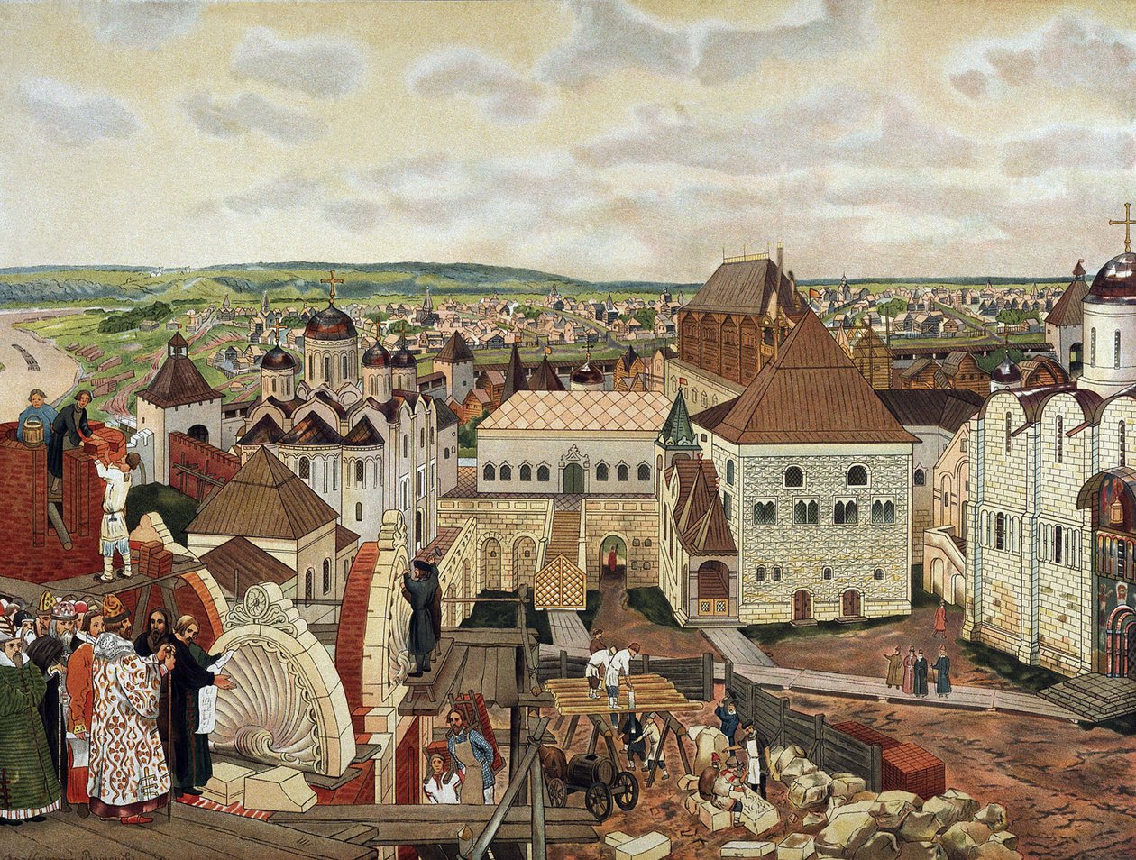 V moskevském Kremlu, konec 19. - začátek 20. století. od Appolinari Mikhaylovich Vasnetsov