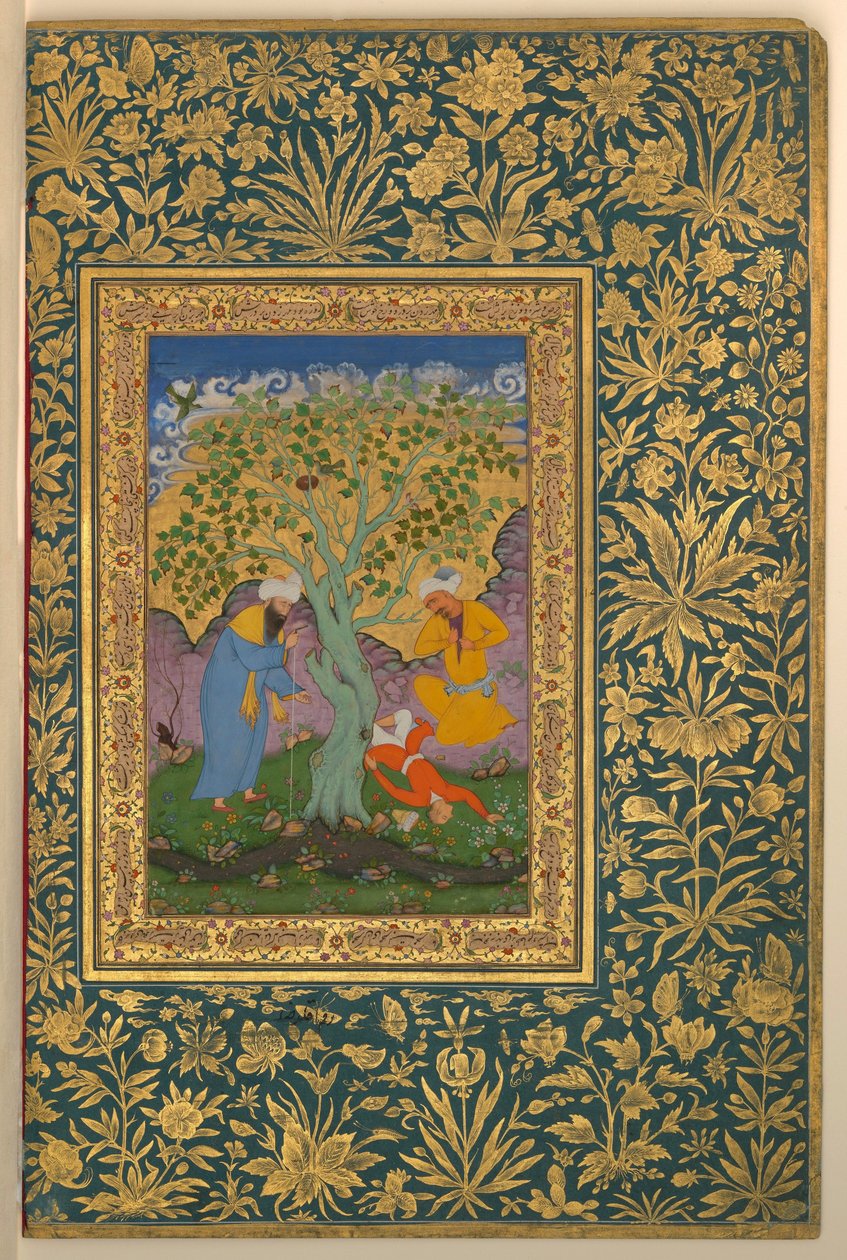 Aqa Riza, Mládež spadlá ze stromu, Folio z alba Shah Jahan od Aqa Riza