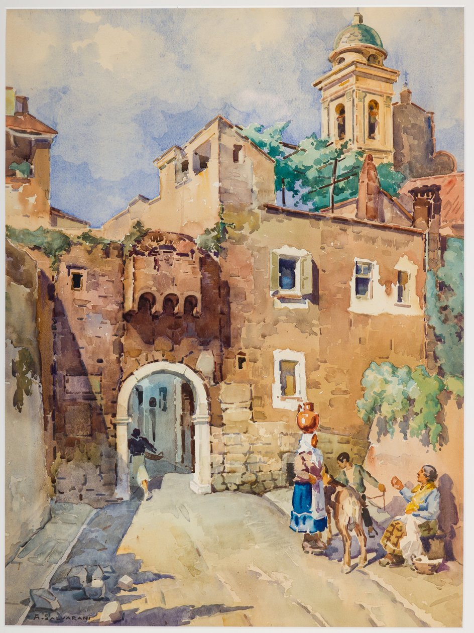 Most svatého Josefa (akvarel na papíře) od Arcangelo Salvarani