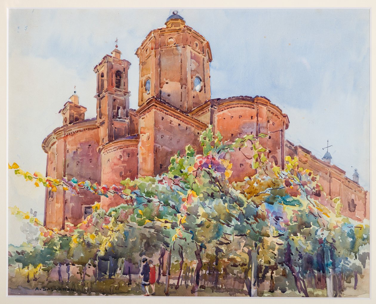 Kostel sv. Mikuláše (akvarel na papíře) od Arcangelo Salvarani