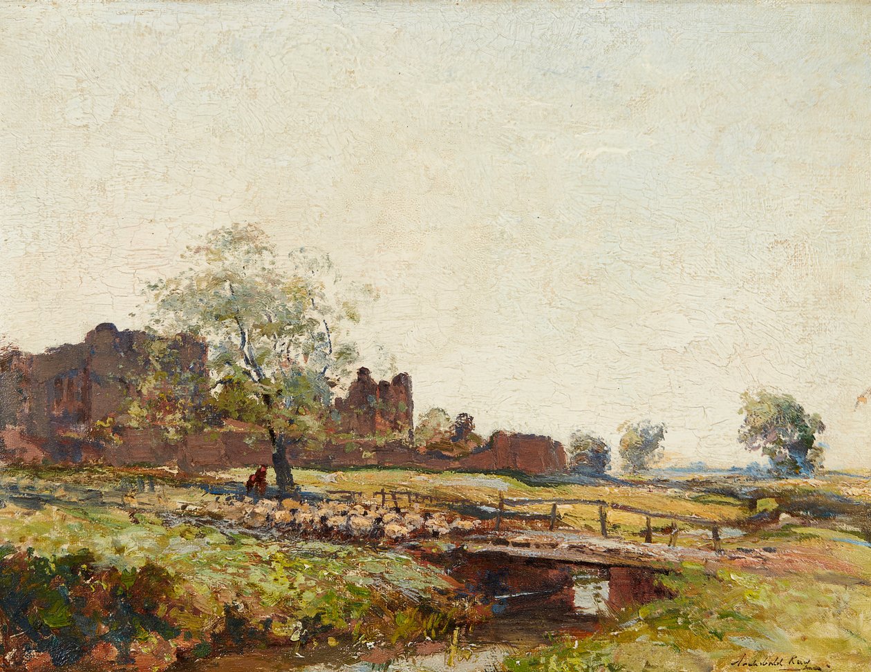Hrad Kenilworth (olej na palubě) od Archibald Kay