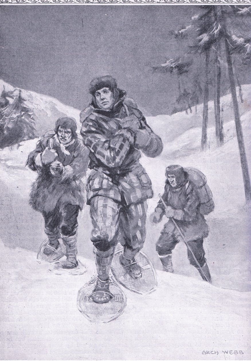 Přes bezkolejné pustiny k Labradoru (Donald Smith), ilustrace z Cassells Romance of Famous Lives, kolem roku 1940 od Archibald Webb