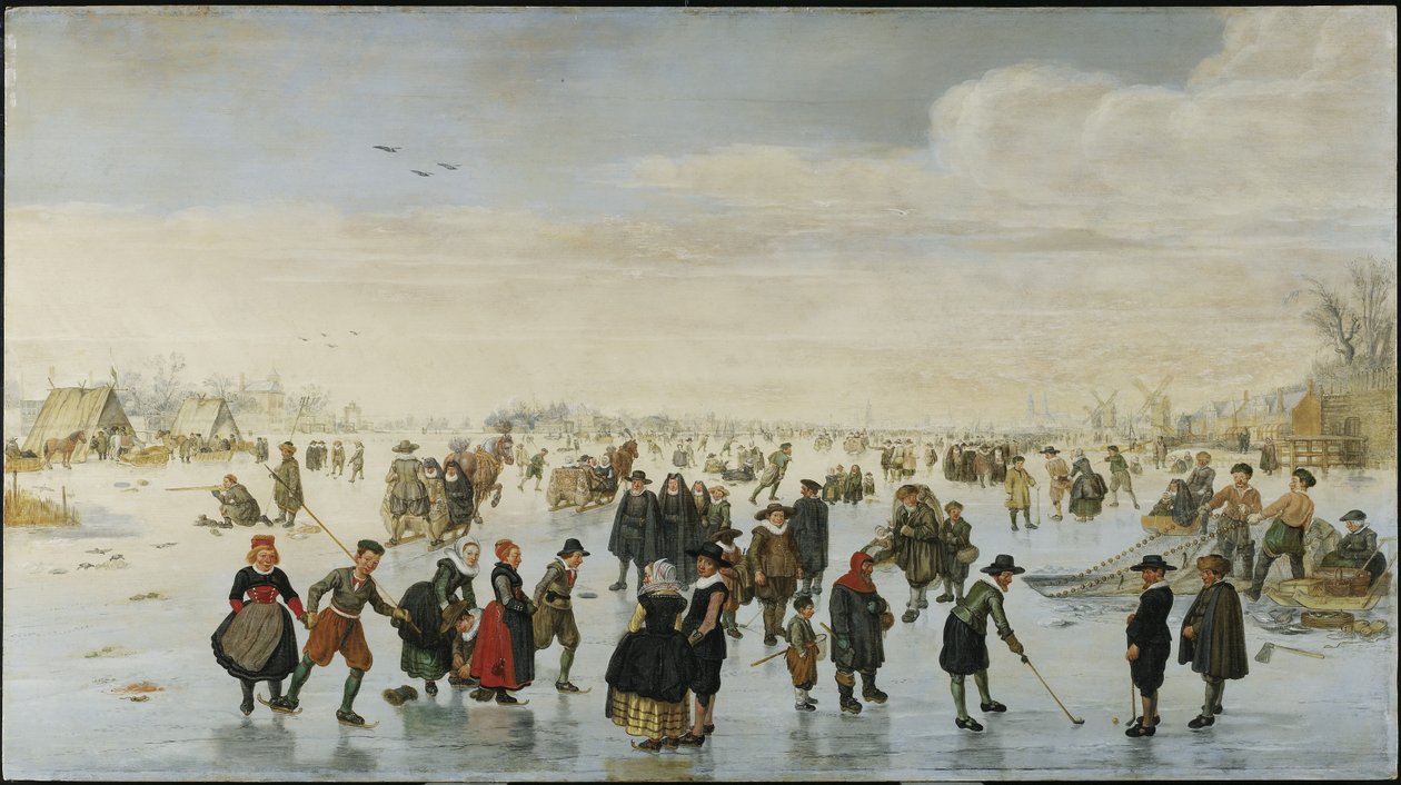 Bruslaři na Amstel, c.1620 od Arent Arentsz