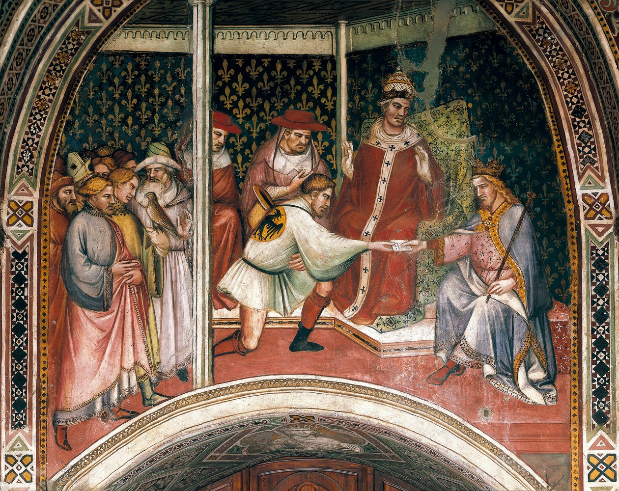 Historie papeže Alexandra III., freska Spinella Aretina od Aretino Luca Spinello or Spinelli