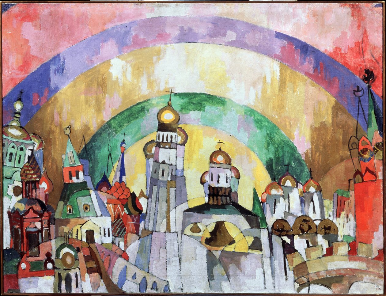 Firmament, dekorativní Moskva. (Firmament. Dekorativní Moskva). Obraz Aristarch Vasiljevič Lentulov (Lentulov) (1882-1943), olej na plátně od Aristarkh Vasilievic Lentulov