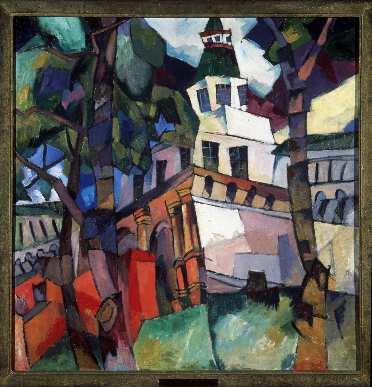 Věž brány nového kláštera v Jeruzalémě (Izrael). (Věž brány, klášter Nový Jeruzalém). Obraz Aristarch Vasiljevič Lentulov (Lentulov) (1882-1943), olej na plátně od Aristarkh Vasilievic Lentulov